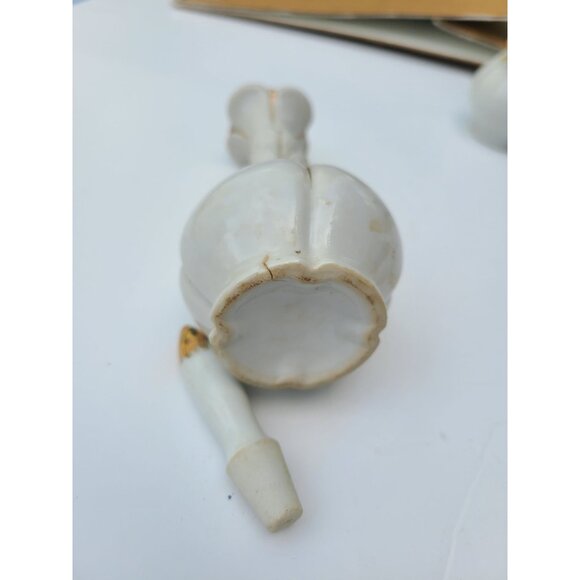 WHITE PINK AND GOLD FANCY VINTAGE DRESSER SET VINTAGE MCM - Picture 4 of 11